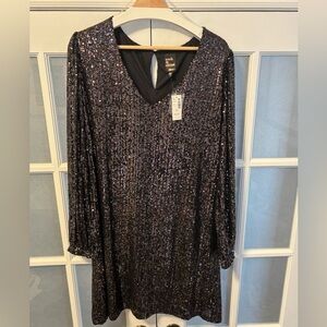 Reitmans Sparkling Black Long Sleeve Dress